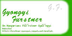 gyongyi furstner business card